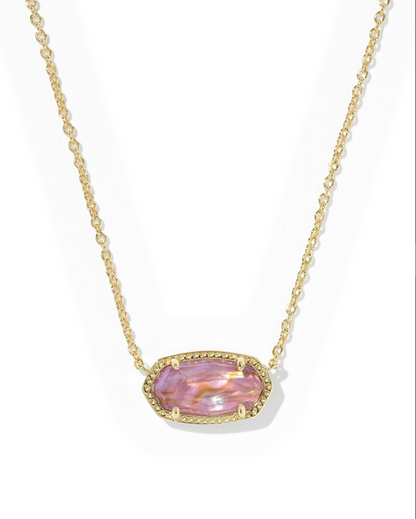 KENDRA SCOTT ELISA GOLD LIGHT MAUVE ILLUSION PENDANT NECKLACE