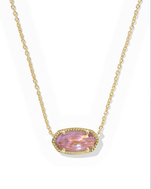 KENDRA SCOTT ELISA GOLD LIGHT MAUVE ILLUSION PENDANT NECKLACE