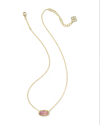 KENDRA SCOTT ELISA GOLD LIGHT MAUVE ILLUSION PENDANT NECKLACE