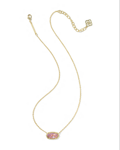 KENDRA SCOTT ELISA GOLD LIGHT MAUVE ILLUSION PENDANT NECKLACE