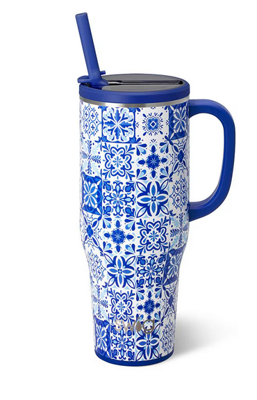 Swig Indigo Tiles Mega Mug 40oz