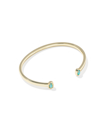 KENDRA SCOTT MINI ELTON GOLD BLUE OPAL CUFF BRACELET