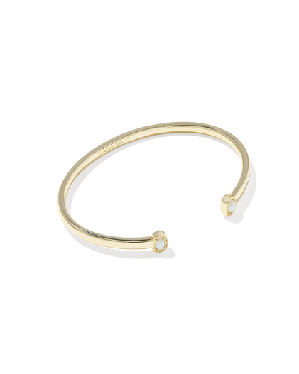 KENDRA SCOTT MINI ELTON GOLD WHITE OPAL  CUFF BRACELET