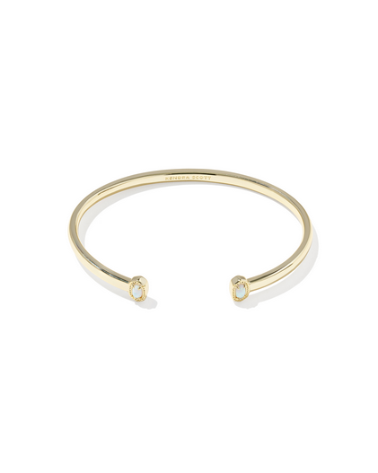 KENDRA SCOTT MINI ELTON GOLD WHITE OPAL  CUFF BRACELET