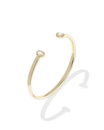 KENDRA SCOTT MINI ELTON GOLD WHITE OPAL  CUFF BRACELET