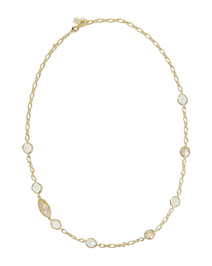 KENDRA SCOTT OPHELIA LONG  GOLD NEUTRAL STRAND NECKLACE