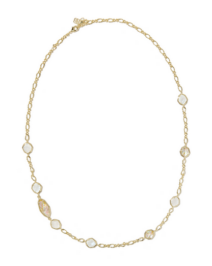 KENDRA SCOTT OPHELIA LONG  GOLD NEUTRAL STRAND NECKLACE