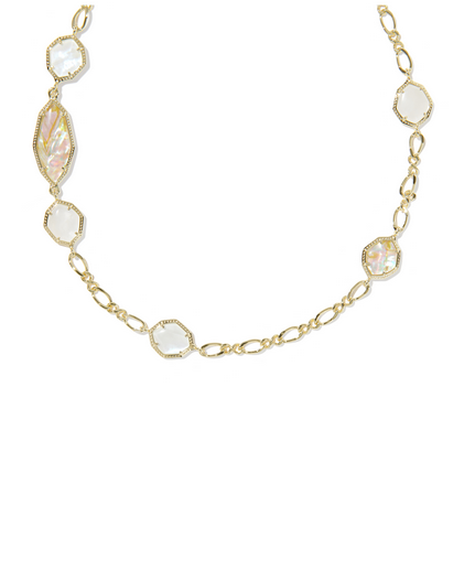 KENDRA SCOTT OPHELIA LONG  GOLD NEUTRAL STRAND NECKLACE