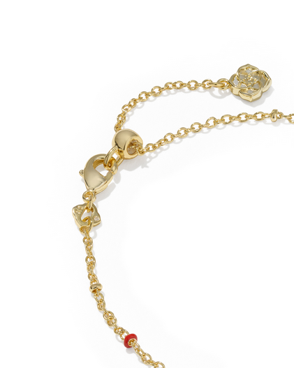 KENDRA SCOTT MINI GOLD RED ILLUSION CASSIDY DELICATE CHAIN BRACELET