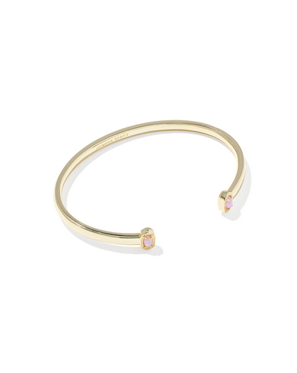 KENDRA SCOTT MINI GOLD LIGHT PINK OPAL ELTON CUFF BRACELET