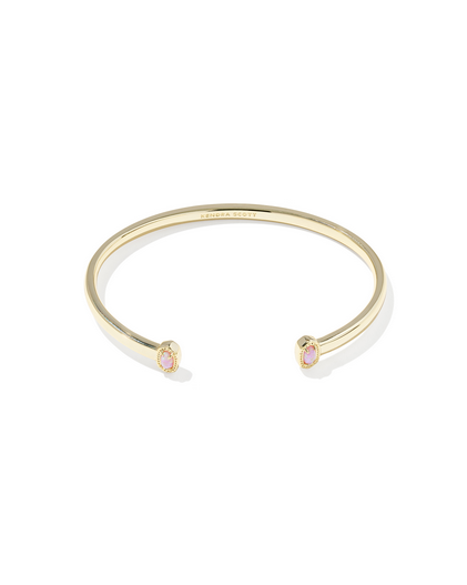 KENDRA SCOTT MINI GOLD LIGHT PINK OPAL ELTON CUFF BRACELET