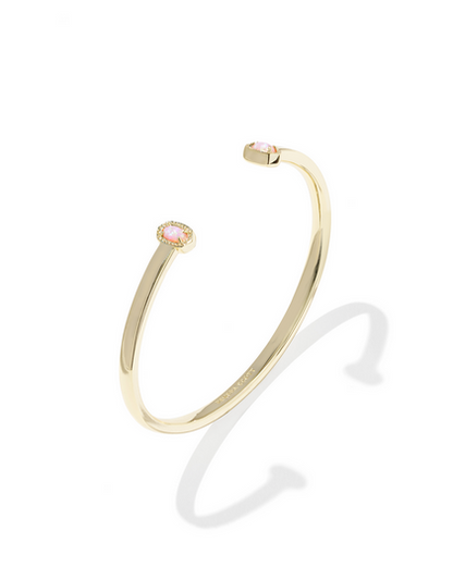 KENDRA SCOTT MINI GOLD LIGHT PINK OPAL ELTON CUFF BRACELET