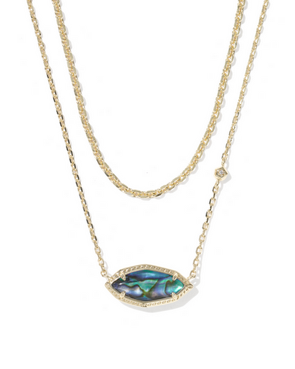 KENDRA SCOTT OPHELIA GOLD ABALONE SHELL MULTI STRAND NECKLACE