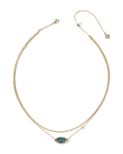 KENDRA SCOTT OPHELIA GOLD ABALONE SHELL MULTI STRAND NECKLACE