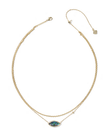 KENDRA SCOTT OPHELIA GOLD ABALONE SHELL MULTI STRAND NECKLACE