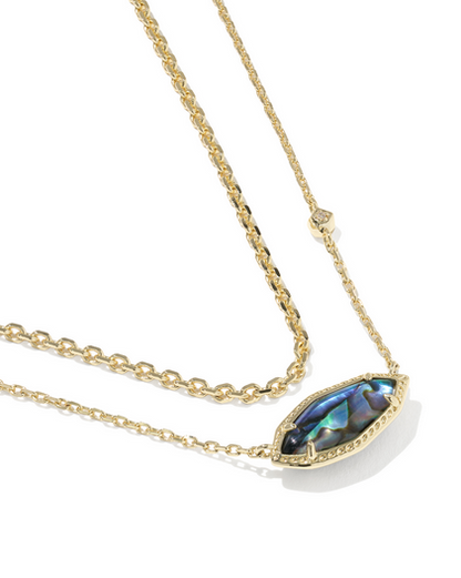 KENDRA SCOTT OPHELIA GOLD ABALONE SHELL MULTI STRAND NECKLACE