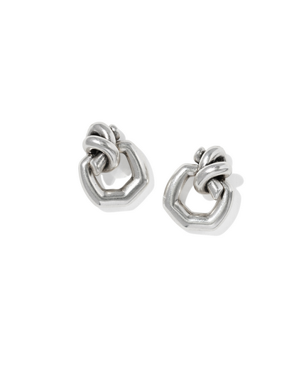 KENDRA SCOTT PARKER SILVER KNOT OPEN FRAME EARRINGS