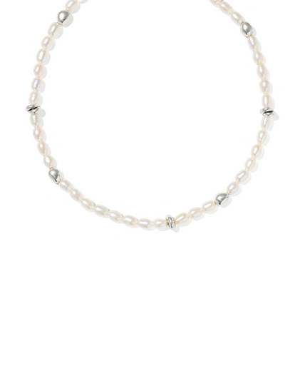 KENDRA SCOTT GABRIELLA VINTAGE SILVER  PEARL STRAND NECKLACE