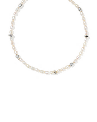 KENDRA SCOTT GABRIELLA VINTAGE SILVER  PEARL STRAND NECKLACE