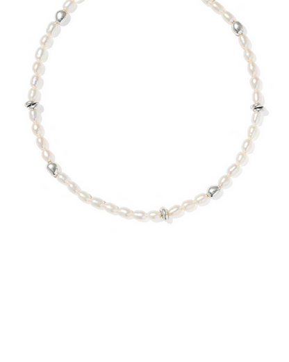 KENDRA SCOTT GABRIELLA VINTAGE SILVER  PEARL STRAND NECKLACE