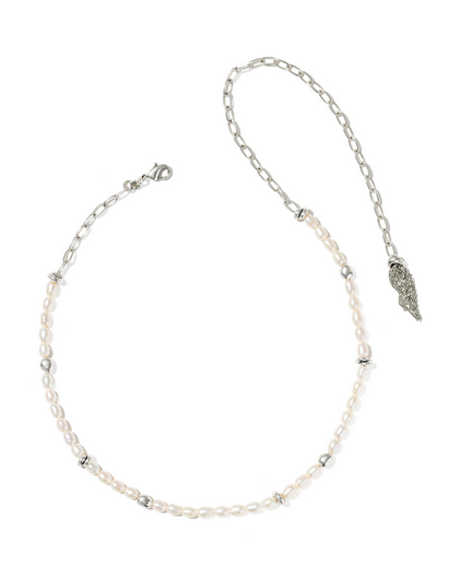 KENDRA SCOTT GABRIELLA VINTAGE SILVER  PEARL STRAND NECKLACE