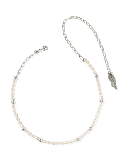 KENDRA SCOTT GABRIELLA VINTAGE SILVER  PEARL STRAND NECKLACE