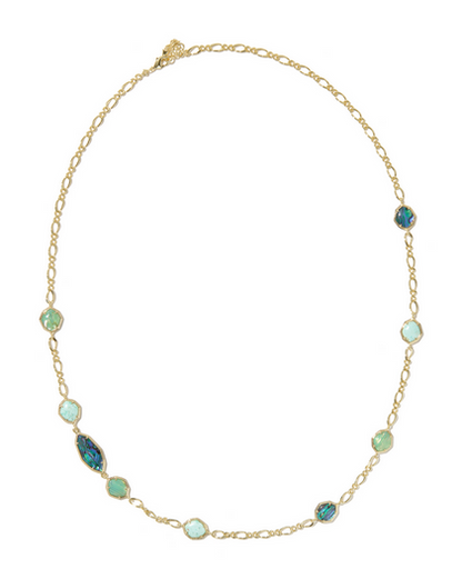 KENDRA SCOTT OPHELIA GOLD ABALONE SEA GREEN LONG STRAND NECKLACE