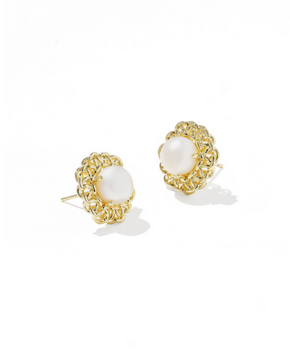 KENDRA SCOTT GABRIELLA GOLD FRESHWATER  PEARL STUD EARRINGS