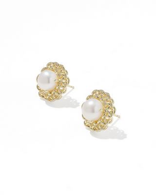 KENDRA SCOTT GABRIELLA GOLD FRESHWATER  PEARL STUD EARRINGS