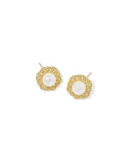 KENDRA SCOTT GABRIELLA GOLD FRESHWATER  PEARL STUD EARRINGS