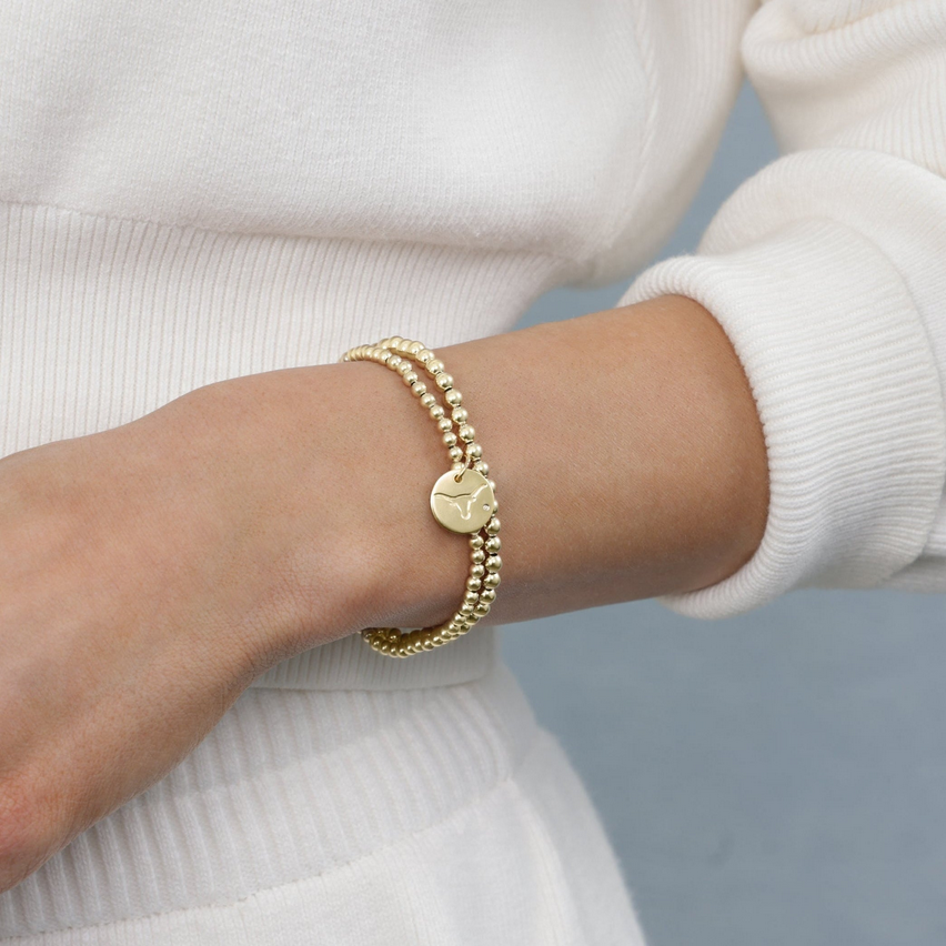 Enewton eCollegiate Classic Gold 3mm Bracelet- UT Austin Disc