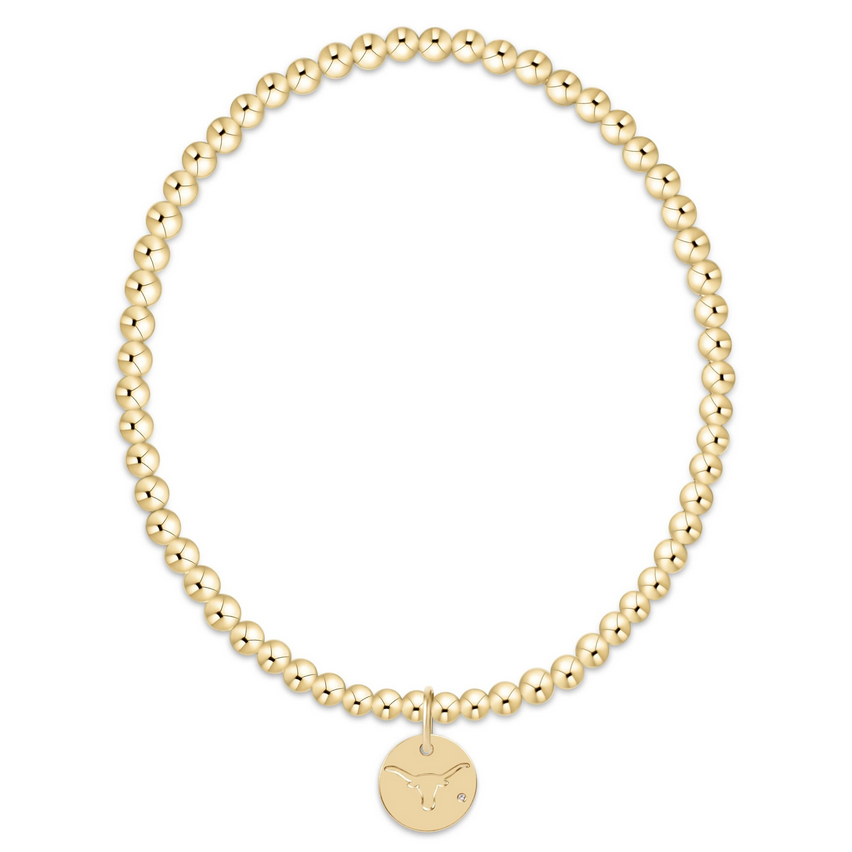 Enewton eCollegiate Classic Gold 3mm Bracelet- UT Austin Disc