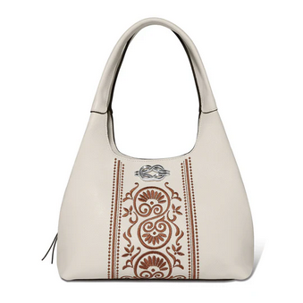 Brighton White Interlok Harmony Selene Embroidered Shoulderbag