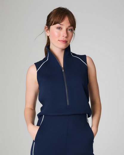 Spanx Airpique Mockneck Jumpsuit Navy