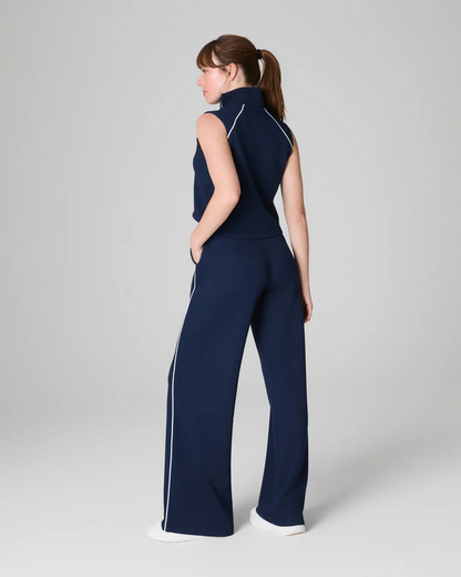 Spanx Airpique Mockneck Jumpsuit Navy