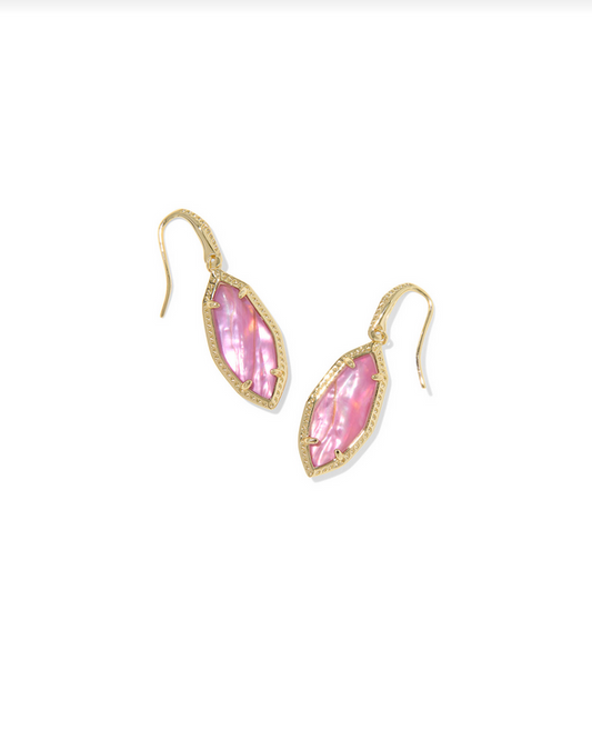 KENDRA SCOTT OPHELIA GOLD IRIDESCENT ABALONE SMALL DROP EARRINGS