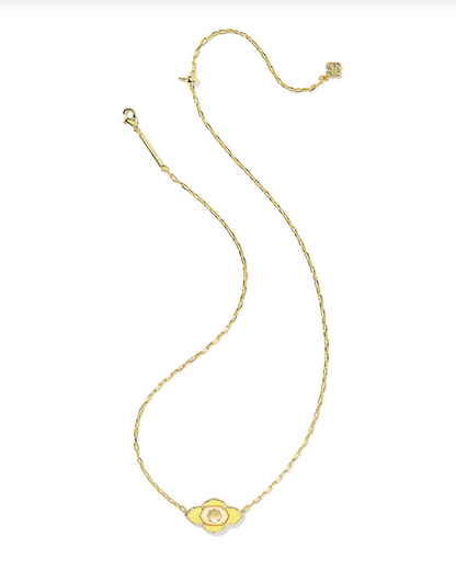 Kendra Scott Abbie Medallion Gold Yellow Short Pendant Necklace