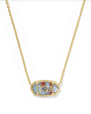 Kendra Scott Elisa USA Gold Short Pendant Necklace