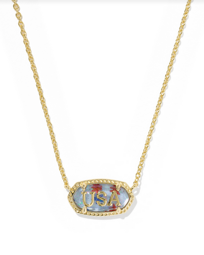 Kendra Scott Elisa USA Gold Short Pendant Necklace