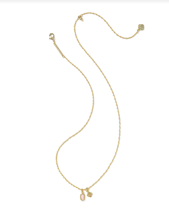 KENDRA SCOTT MINI ELISA GOLD LIGHT PINK OPAL  DIRA NECKLACE