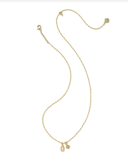 KENDRA SCOTT MINI ELISA GOLD LIGHT PINK OPAL  DIRA NECKLACE