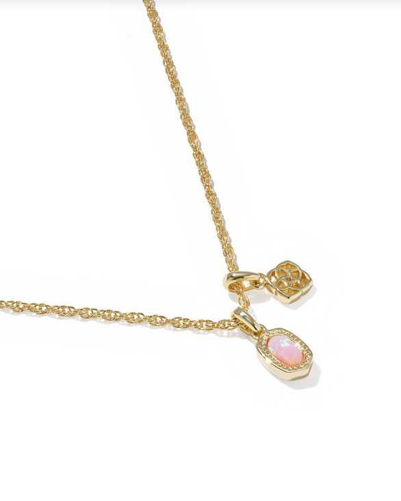 KENDRA SCOTT MINI ELISA GOLD LIGHT PINK OPAL  DIRA NECKLACE