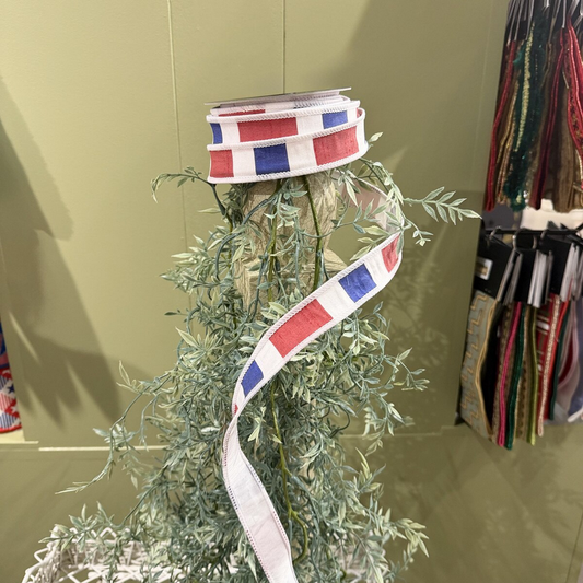 JME Ribbon 1"x10yd  Red, White & Blue Dupion