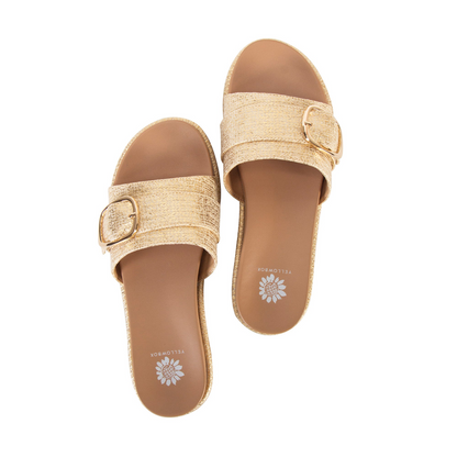 Yellow Box Alena Light Gold Slide Sandal