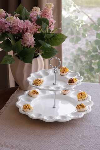 Beatriz Ball VIDA Alegria Two Tiered Egg Server White