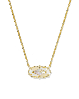 Kendra Scott Dolly Patchwork Elisa Necklace gold White Mix