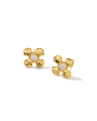 KENDRA SCOTT GOLD MOTHER OF PEARL LEANNE STUD EARRINGS