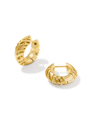 KENDRA SCOTT GOLD TIGER STRIPED MIKKI HUGGIE EARRINGS