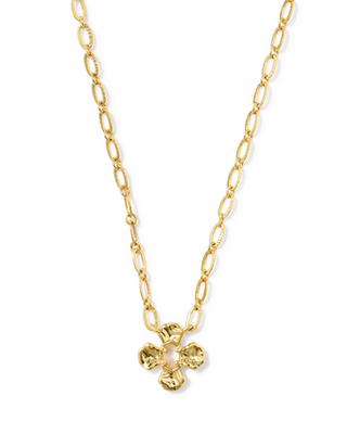 Kendra Scott Leanne Short Gold Pendant Necklace Natural Mother Of Pearl