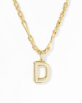 Kendra Scott Gold Bubble Letter Pendant Necklace